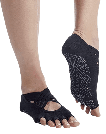 Gaiam Grippy Studio Black Yoga Socks