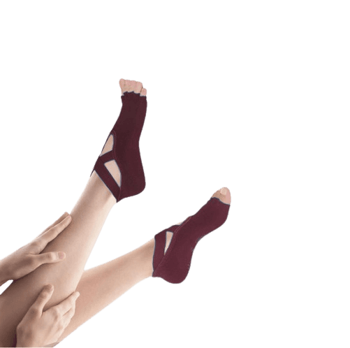 BURGUNDY NON-SLIP YOGA SOCKS